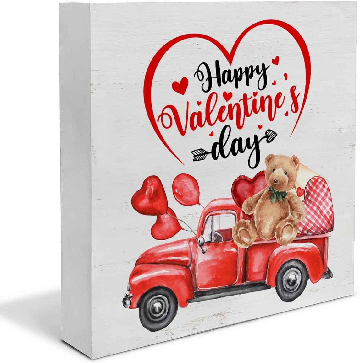 Christian Valentines Decor, Rustic John 3:16 Bible Verse Scriptures Wooden Sign Home Tabletop Shelf Desk Decoration Valentines Day Decor