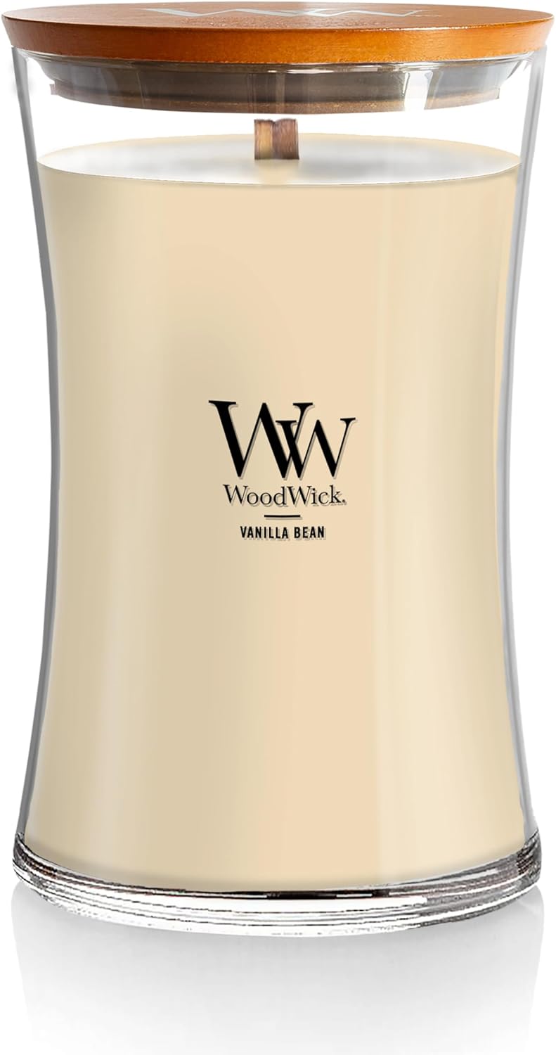 WoodWick Cinnamon Chai Holiday Candle Gifts for Women and Men, 9.7 oz Medium Hourglass Candle with Crackling Wick