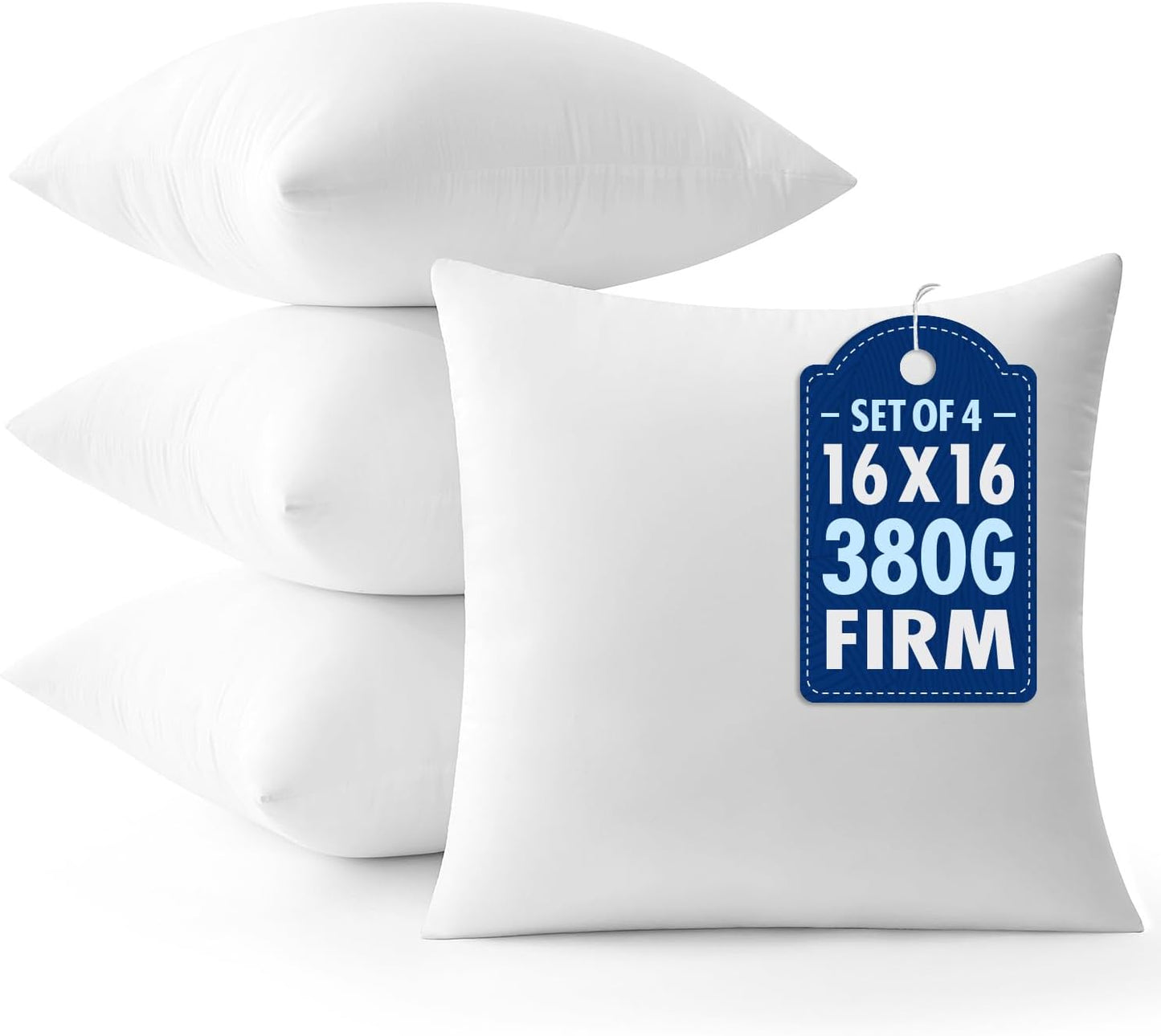 MIULEE Throw Pillows Inserts, Pack of 2 18x18 Inch 100% Virgin Fiber Filling Bed Couch Pillows