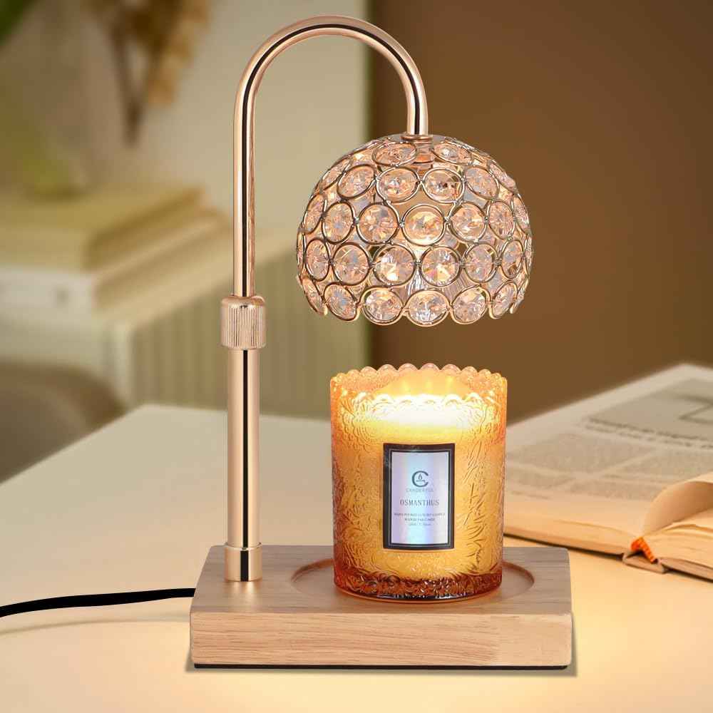 Dimmable Candle Warmer Lamp Adjustable Height Electric Wax Melt Warmer for Jar Scented Candles Suitable for Home Office Decor Birthday Gifts for Women Mom GrandmaοΌwith 2 BulbsοΌ