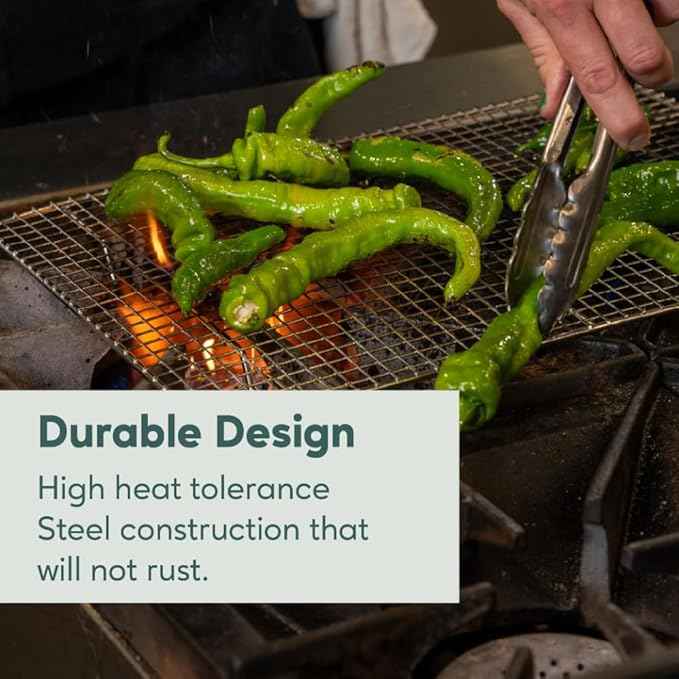 Ultra Cuisine Oven-Safe, Dishwasher-Safe 100% Stainless Steel Cooling and Baking Rack Set Heavy Duty Tight-Wire - 11.5 x 16.5-inch - Set of 2 - Half Sheet Pan Cooling Racks