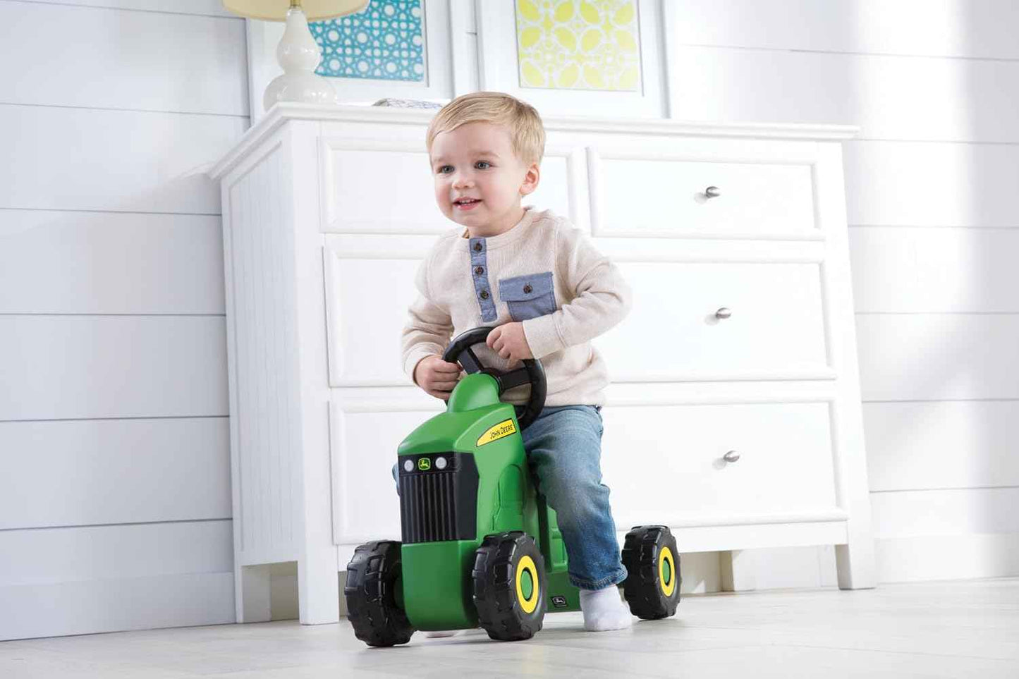 John Deere Ride On Toys Sit 'N Scoot Activity Tractor for Kids Ages 18 Months and Up, Green