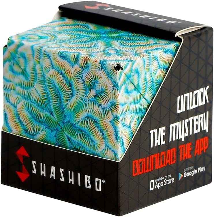 Shashibo Shape Shifting Box - Award-Winning Fidget Toy w/ 36 Rare Earth Magnets - Fidget Cube Transforms Into Over 70 Shapes, Sensory Toy Gift for Kids, Teens, and Adults (Spaced Out)