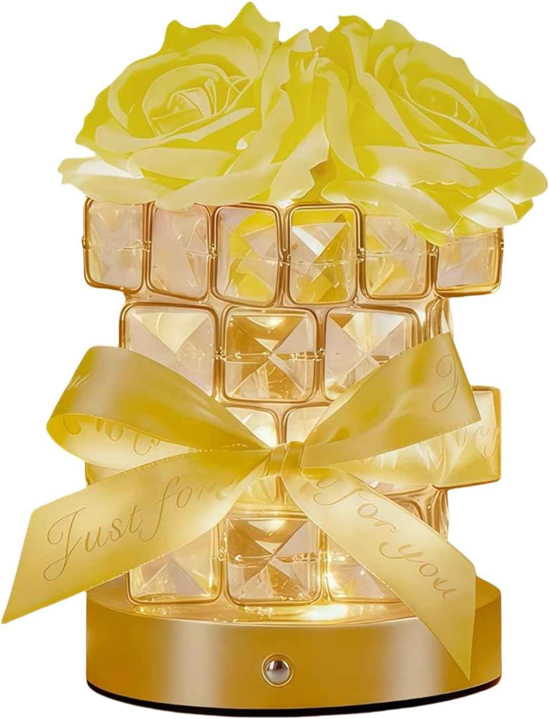 Rose Flower Lamp,Rechargeable Cordless Touch Table Lamp for Bedroom,3-Colour Dimming Small Night Light,Crystal Bedside Lamps with USB Charge,Birthday Valentine's Day Gifts for Women,Mom,Wife,Her