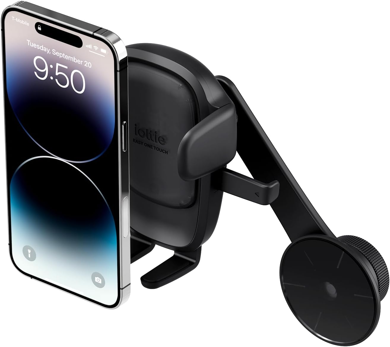 iOttie Easy One Touch Signature Dashboard & Windshield Universal Car Mount Phone Holder Desk Stand with Suction Cup Base and Telescopic Arm for iPhone, Samsung, Google, More Smartphones