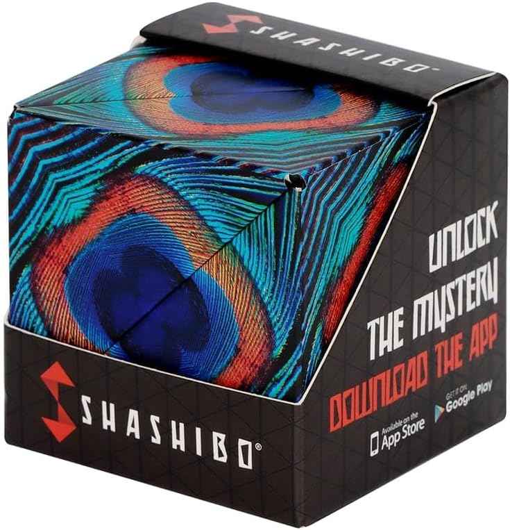 Shashibo Shape Shifting Box - Award-Winning Fidget Toy w/ 36 Rare Earth Magnets - Fidget Cube Transforms Into Over 70 Shapes, Sensory Toy Gift for Kids, Teens, and Adults (Spaced Out)