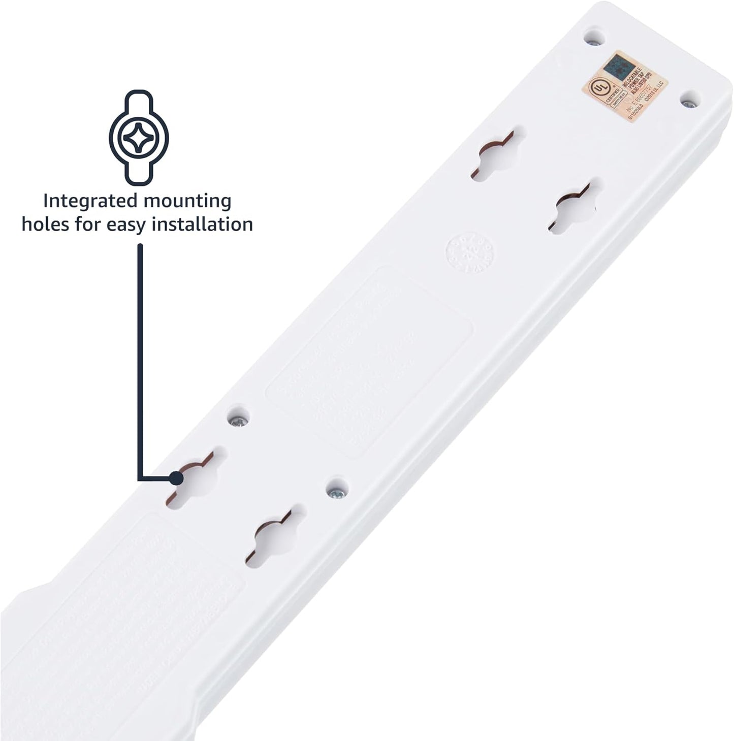 Amazon Basics Surge Protector Power Strip, 6-Outlet, 790 Joules, LED Indicator, 6ft Extension Cord, White