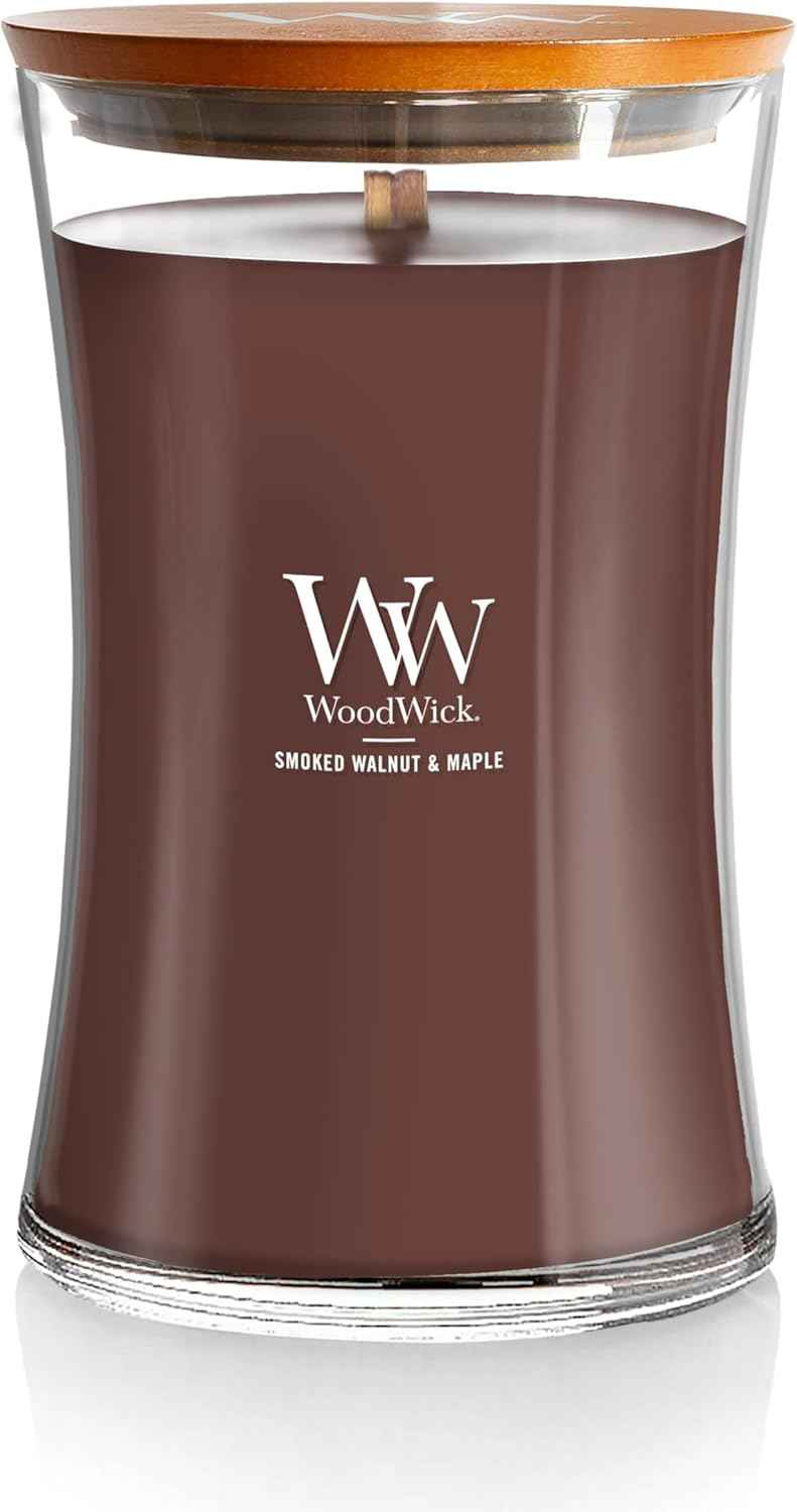 WoodWick Cinnamon Chai Holiday Candle Gifts for Women and Men, 9.7 oz Medium Hourglass Candle with Crackling Wick