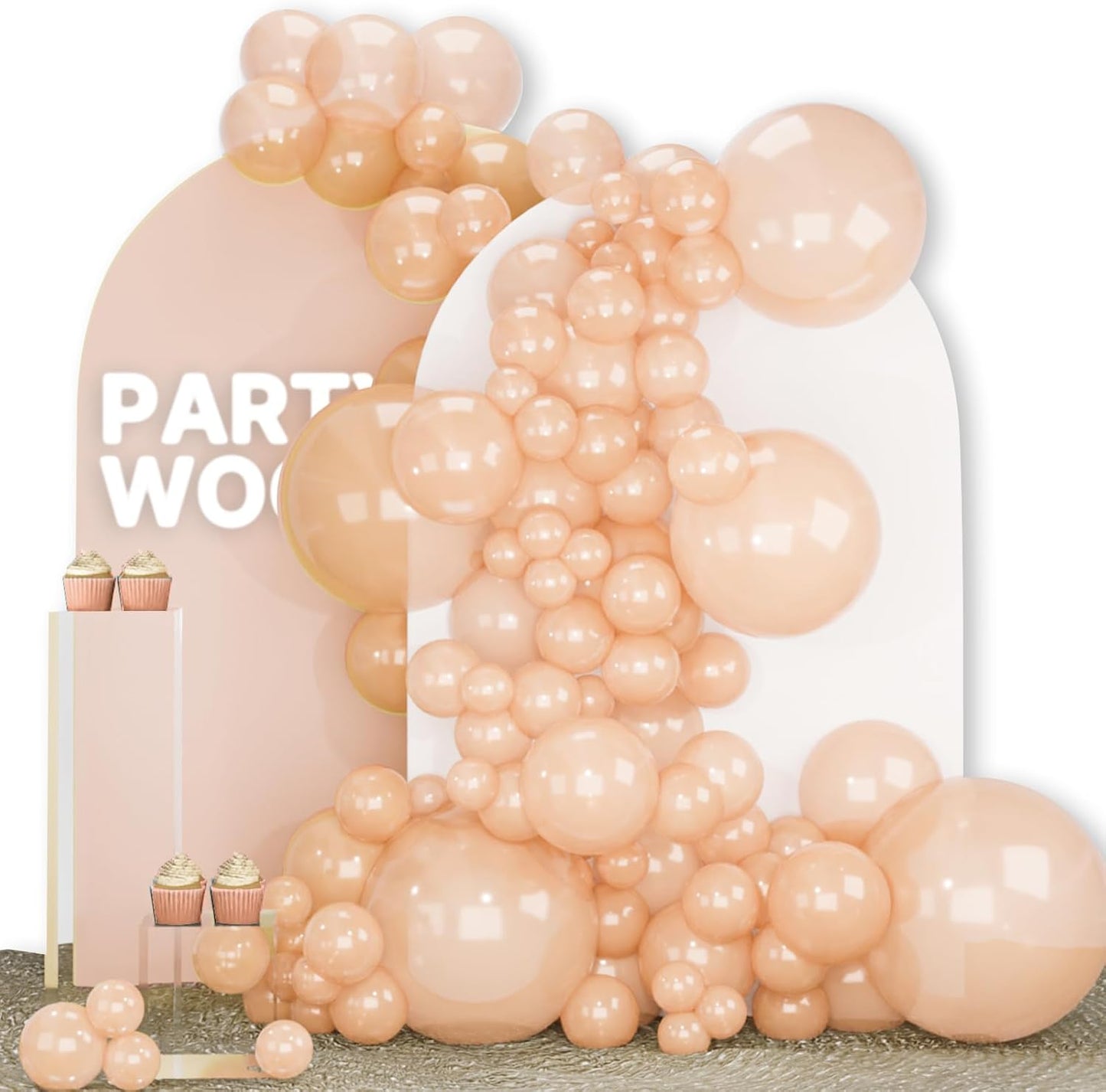 PartyWoo Gold Balloons 140pcs Different Sizes of 18 12 10 5 Inch Gold Balloon Arch Kit Garland for Birthday Wedding Anniversary Baby Shower Graduation Retirement Casino Party Decorations Gold-G101