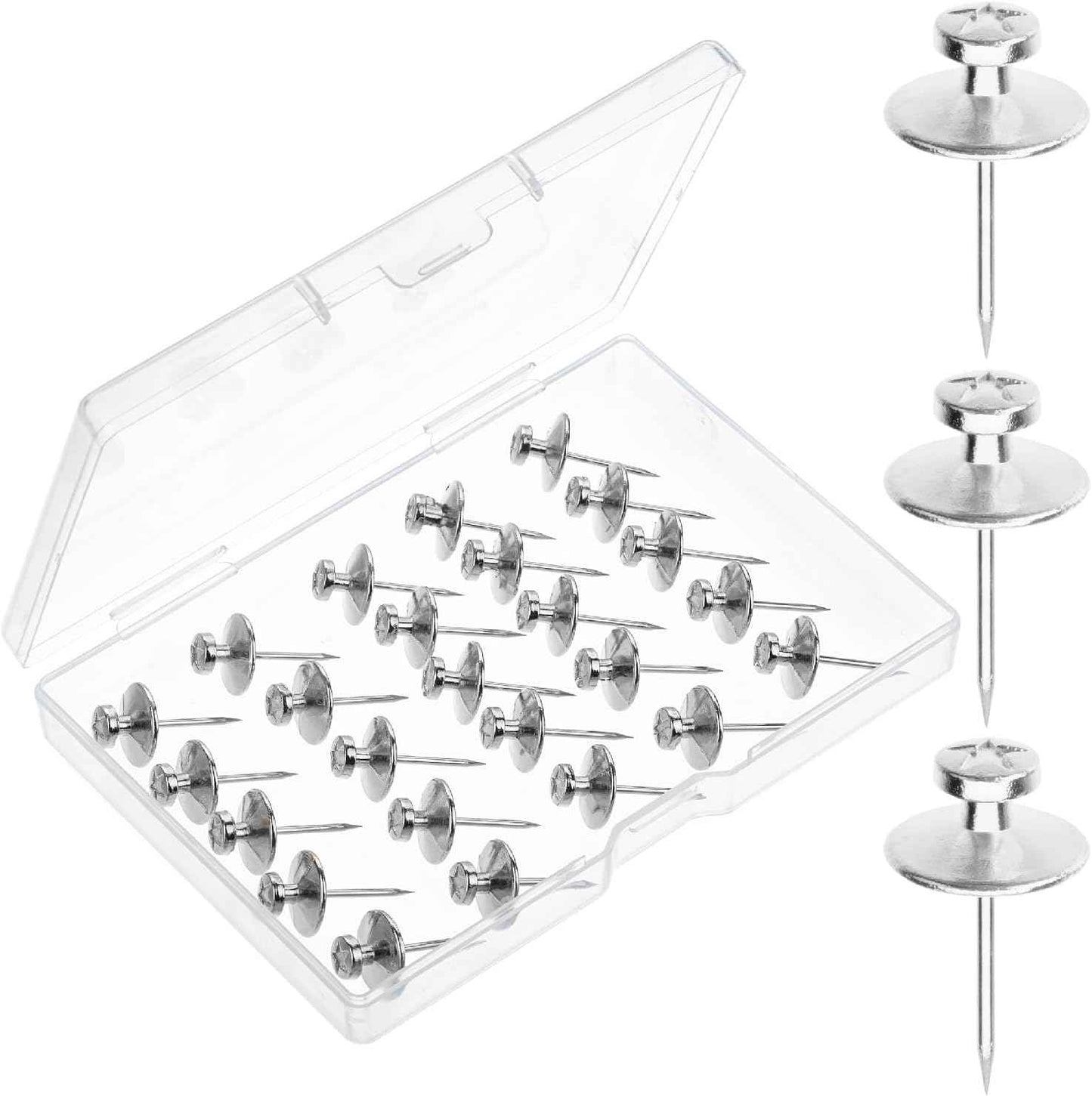 Mr. Pen- Double Headed Picture Hanging Nails, 50 Pack, Black, Push Pins for Wall