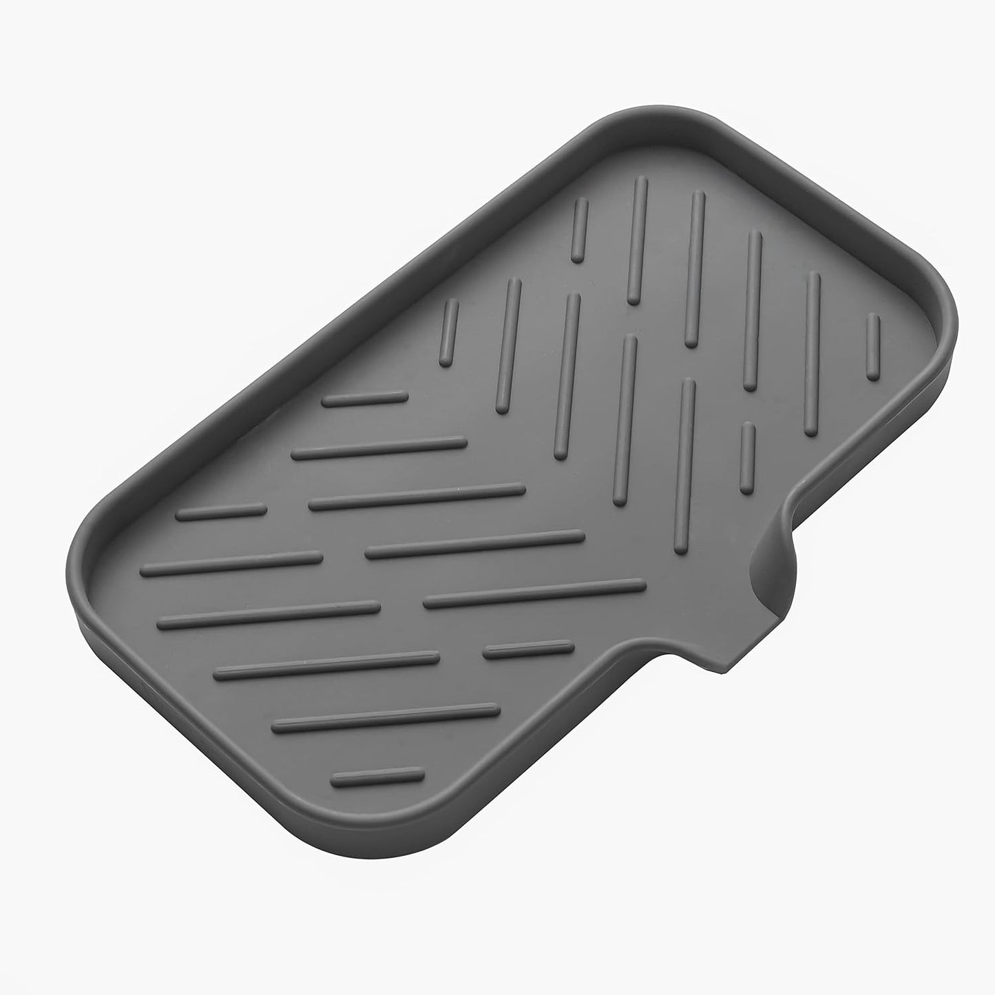 Silicone Bathroom Soap Dishes with Drain Spout-Bathroom and Kitchen Sink Organizer,Sponge Holder,Dish Soap Tray,Perfect for Dispenser,Scrubber,Bottle,Cup on Sink or Counter-Black 4.9"Γ3.2"