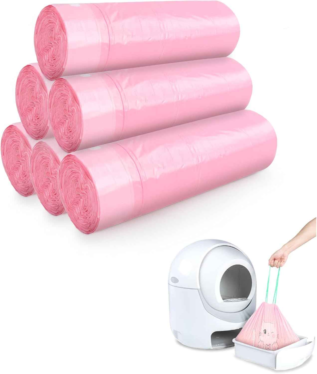 ANWA 40 Count Cat Litter Box Liners for Automatic Cat Litter Box and Litter Box Robot 4/3, Heavy-Duty, Extra Thick