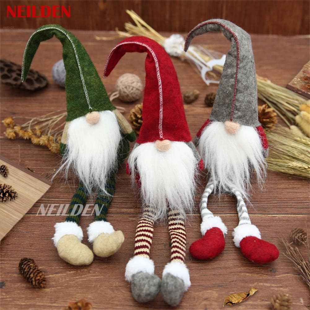 3pcs New Christmas Decoration Long Legs Rudolph Doll Christmas Children Gift Hotel mall Window Decoration