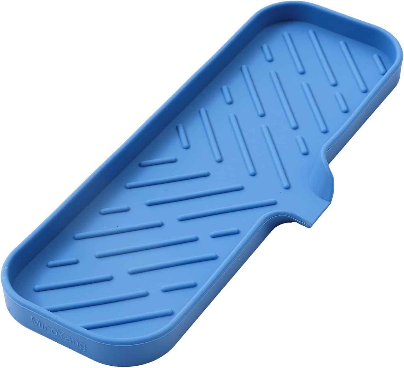 Silicone Bathroom Soap Dishes with Drain Spout-Bathroom and Kitchen Sink Organizer,Sponge Holder,Dish Soap Tray,Perfect for Dispenser,Scrubber,Bottle,Cup on Sink or Counter-Black 4.9"Γ3.2"