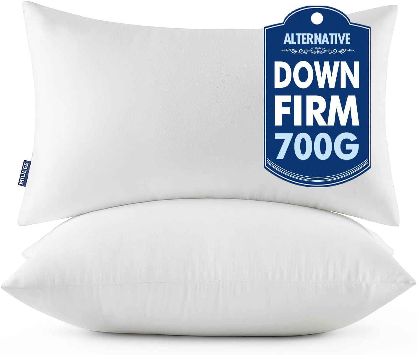 MIULEE Throw Pillows Inserts, Pack of 2 18x18 Inch 100% Virgin Fiber Filling Bed Couch Pillows