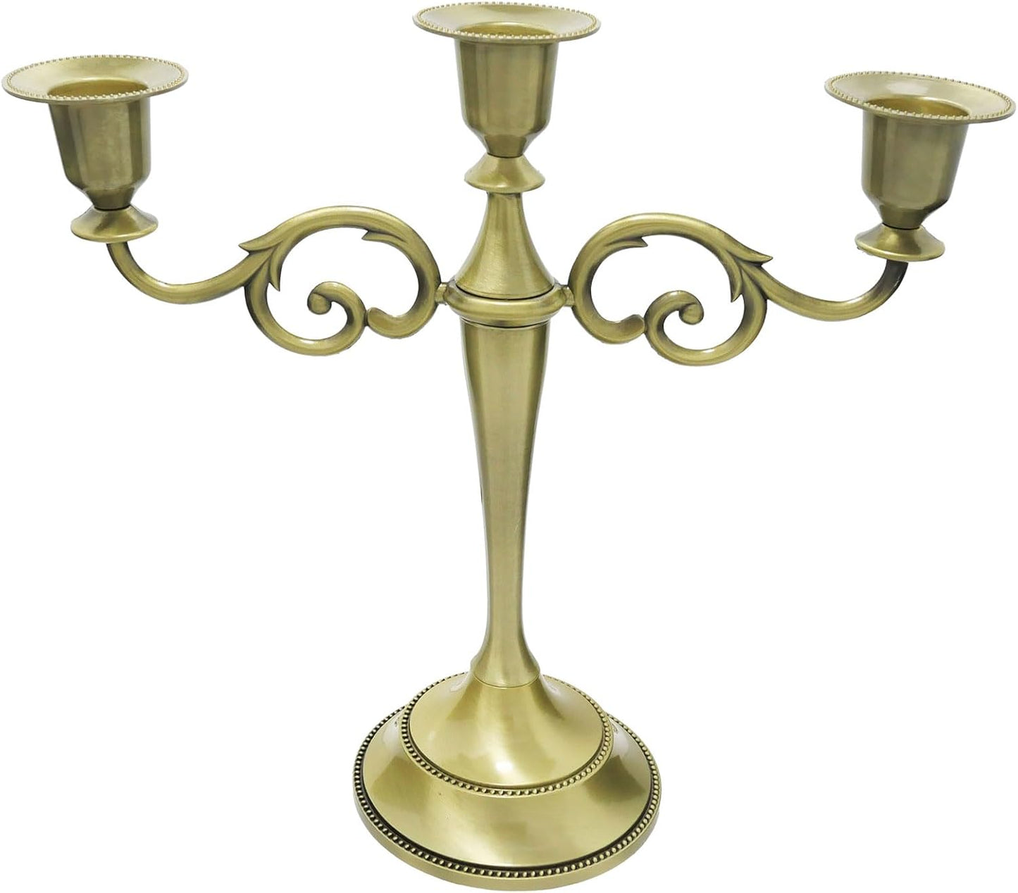3 Candle Metal Candelabra Candlesticks Holder for Formal Events, Wedding, Church, Holiday Décor, Halloween – Taper Candle Holder Stand Centerpiece Elegant Decoration Piece for Table,Silver