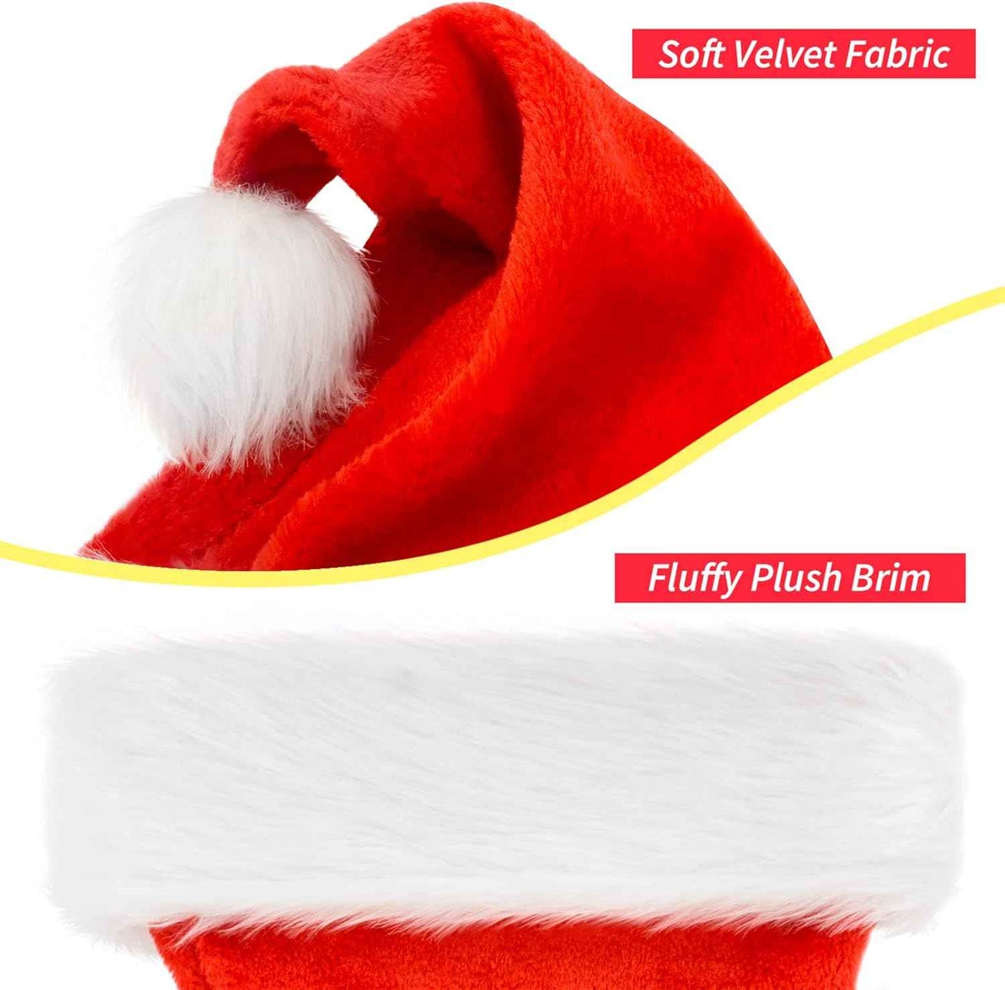 BOSONER Santa Hat: Christmas Hat Adult - Santa Hat for Women and Men - Led Santa Hat