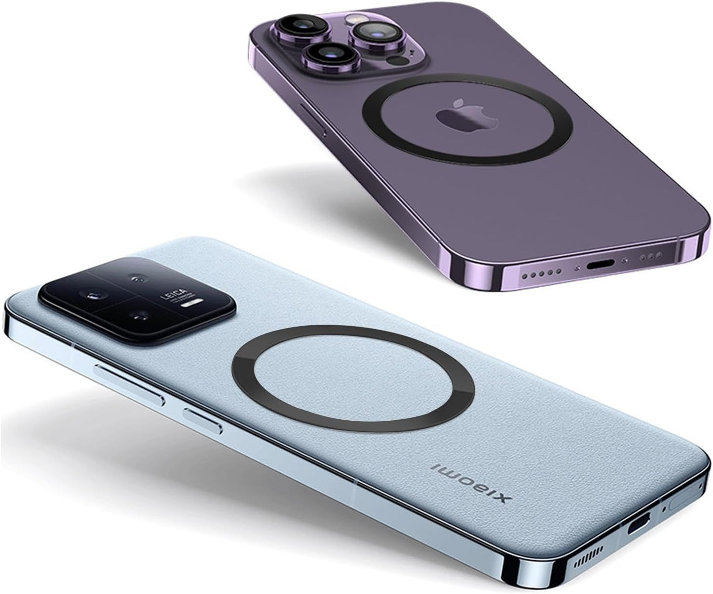 TENOC Universal Metal Ring Sticker for Magnetic Charger Compatible with iPhone/Samsung/Android All Cellphones, Magnetic Mount/Phone Holder Conversion Accessories, 3Pcs, Black