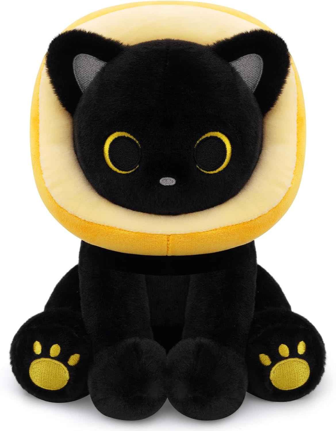 Black Cat Plush Holding Rose, 8 Inch Kawaii Valentines Plushies with Bow & Heart, Cute Plush Toy Soft Valentine's Day Gift for Her, Girlfriend, Wife, Kids