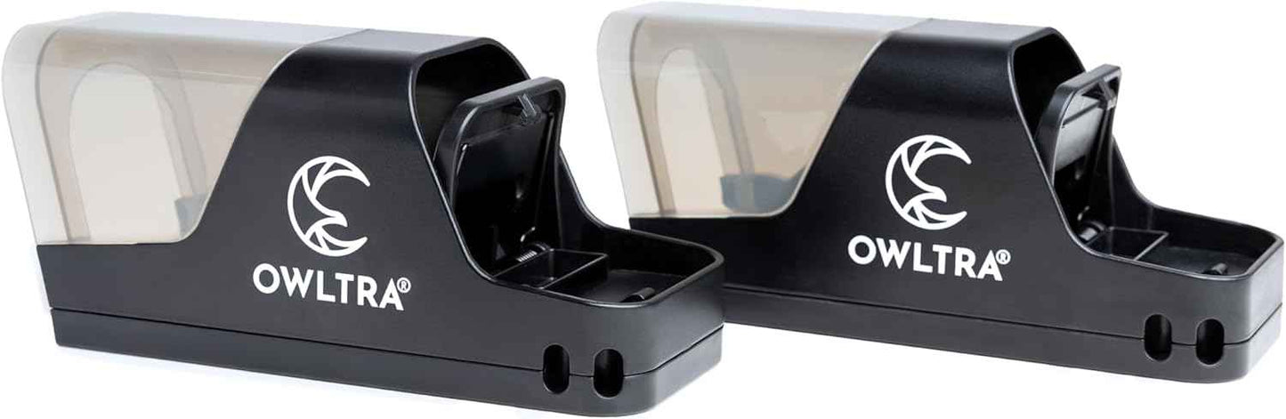 OW-2 Indoor Electric Mouse Trap 2 PCS, Instant Kill Rodent Zapper with Pet Safe Trigger, Black