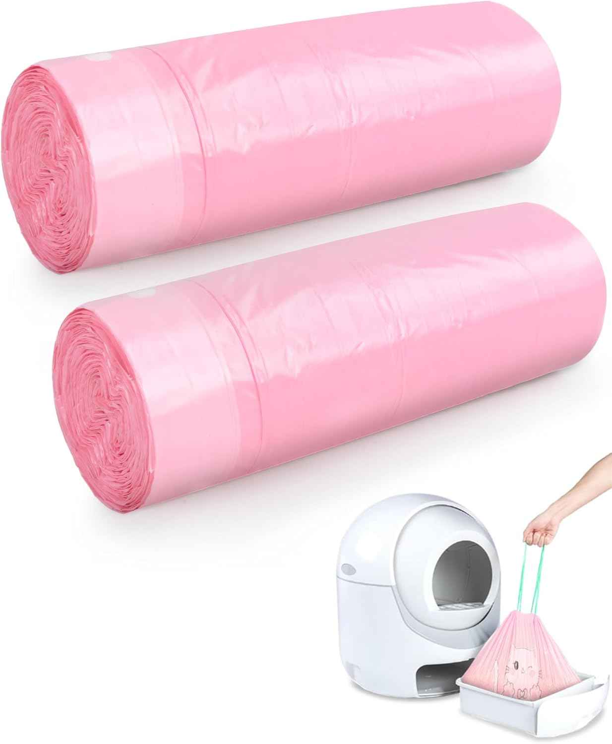 ANWA 40 Count Cat Litter Box Liners for Automatic Cat Litter Box and Litter Box Robot 4/3, Heavy-Duty, Extra Thick