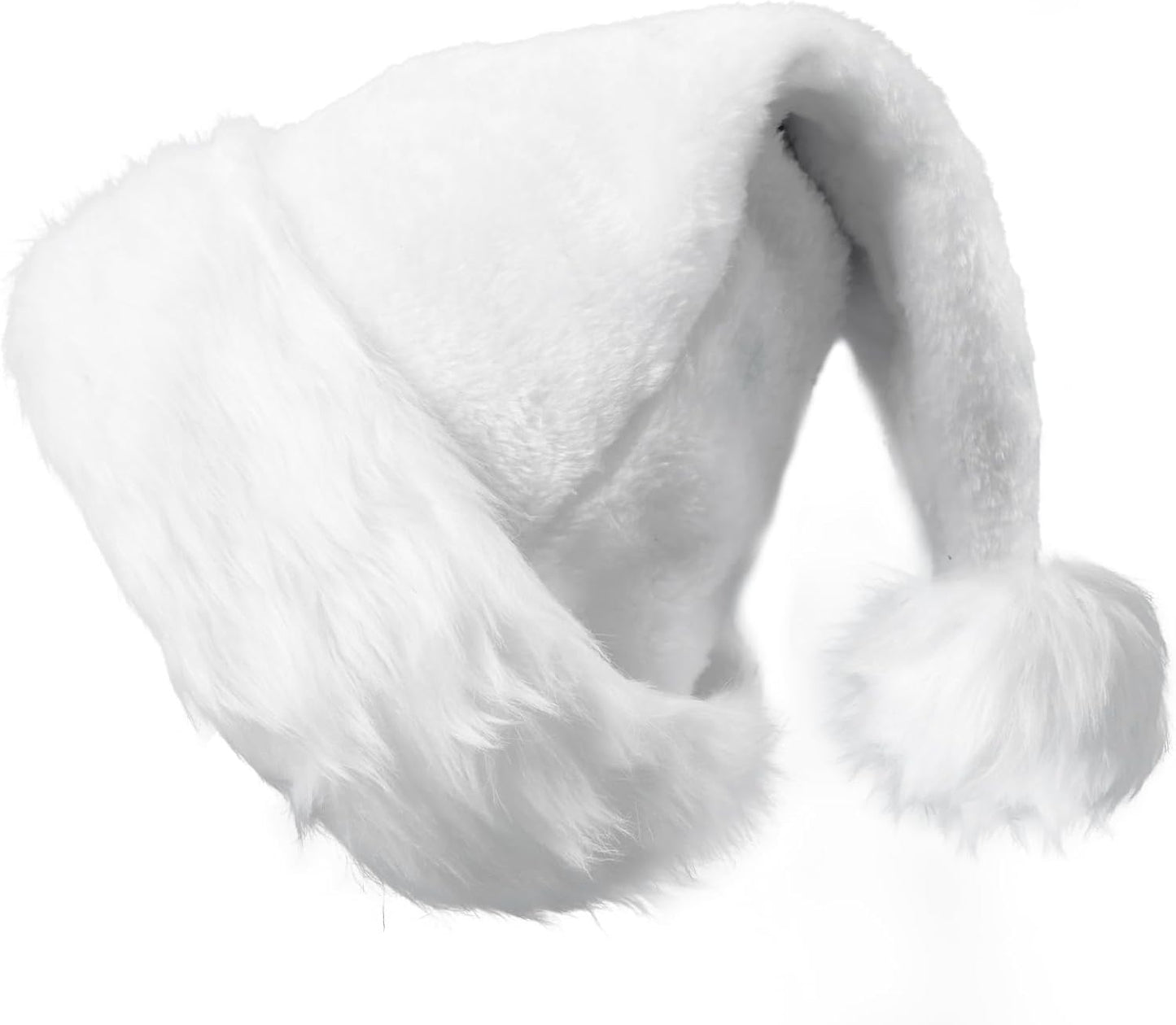 2pcs Fluffy Red Santa Hats Set with Plush Brim and Liner for Adults Men Women - Christmas, New Year Party Supplies & Gifts