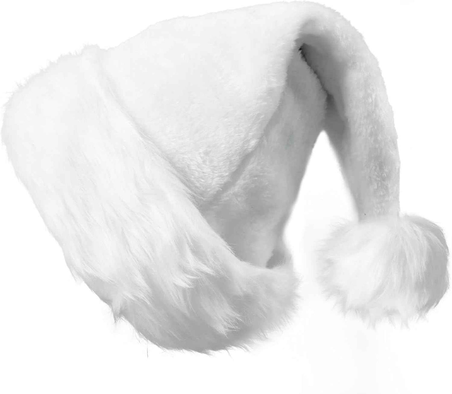 2pcs Fluffy Red Santa Hats Set with Plush Brim and Liner for Adults Men Women - Christmas, New Year Party Supplies & Gifts