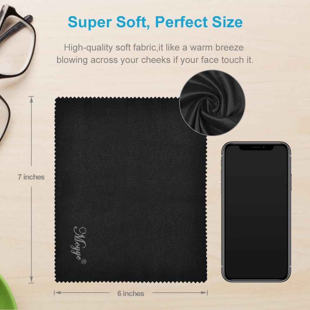 Mcyye 8 PCS Microfiber Cleaning Cloth for Glasses (6"x7"), Premium Eyeglass Cleaning Cloth, Lens Wipes Cloth for Electronics, Glasses, TV Screen, Cell Phone and Laptop, Cleaning the Screens Works Well