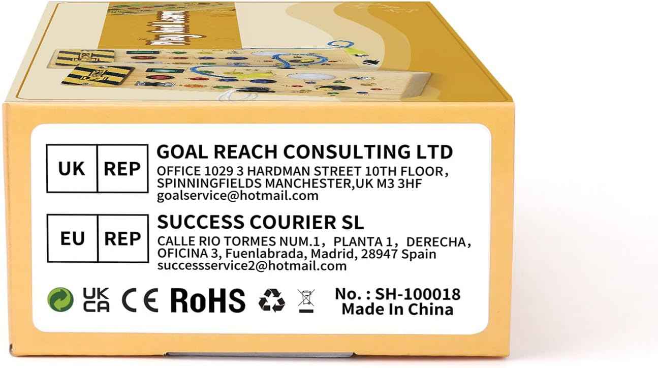 Hoarosall Montessori Wooden Busy Board with 8 LED Light switches, Sensory Toys Light Switch Travel Toys for 1+ Year Old Baby and Toddler