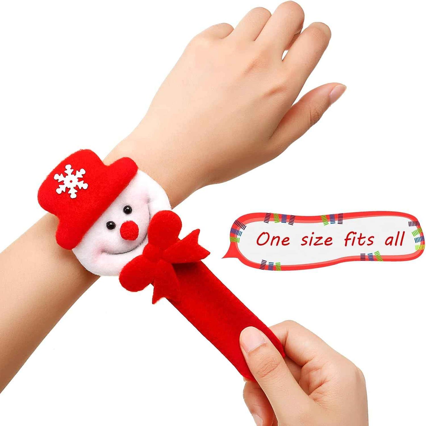 Blulu 20 Pieces Christmas Slap Bracelets Christmas Snap Bracelet Party Favors Xmas Slap Bands Include Santa Claus Snowman Reindeer Bear Xmas Decorations for Girls and Boys