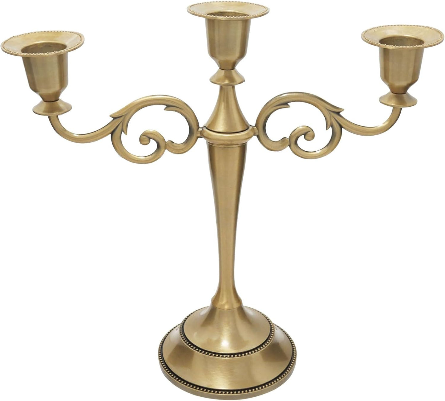 3 Candle Metal Candelabra Candlesticks Holder for Formal Events, Wedding, Church, Holiday Décor, Halloween – Taper Candle Holder Stand Centerpiece Elegant Decoration Piece for Table,Silver