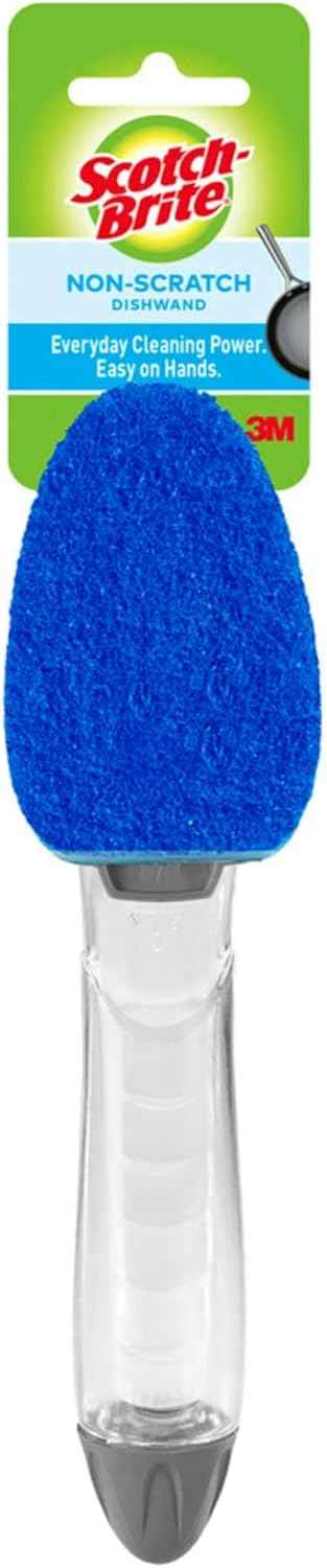 Scotch-Brite Non-Scratch Dishwand, Scrubber for Cleaning Kitchen, Bathroom, and Household, Non-Scratch Dish Scrubber Safe for Non-Stick Cookware, 1 Dishwand