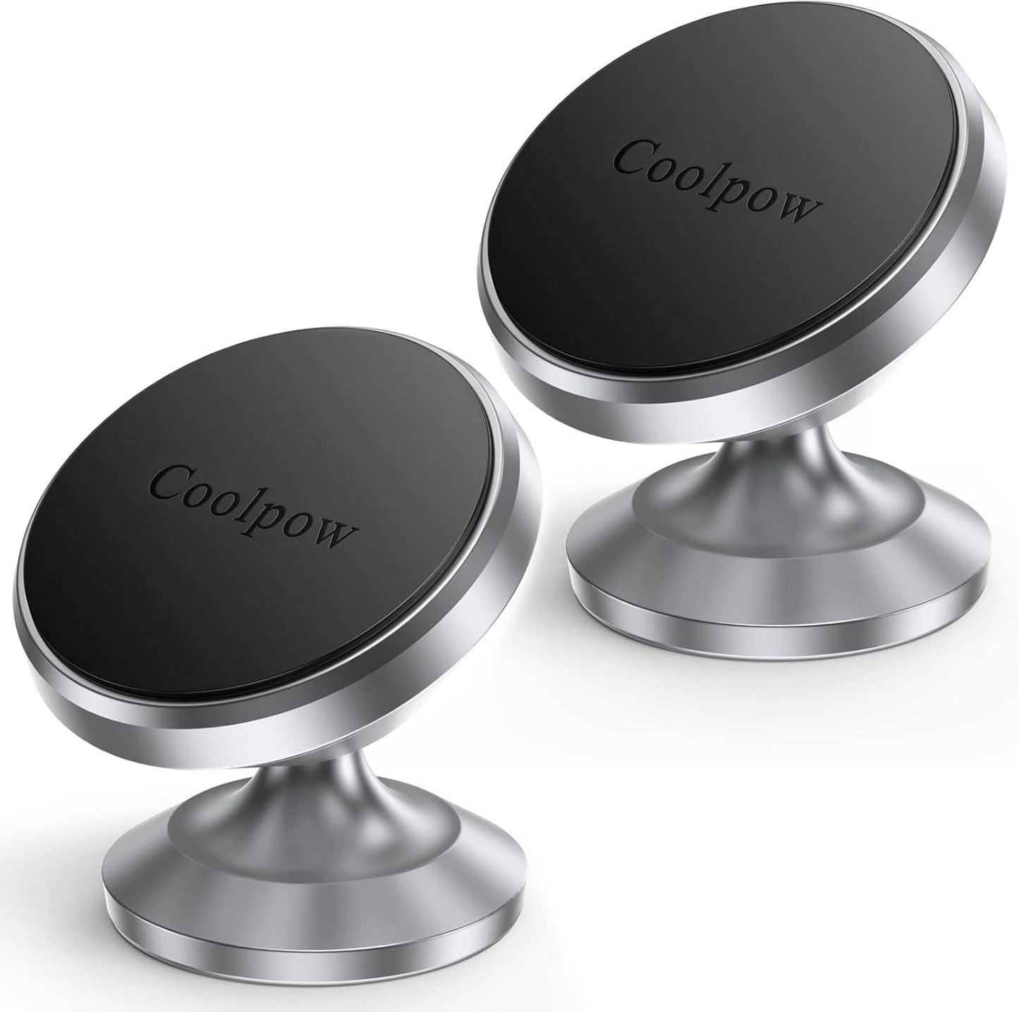 Coolpow【2 Packs 】Magnetic Phone Holder for car【Strong Magnet】phone holders for your car phone holder Mount for Car【4 Metal Plate】Universal Dash cell phone car mount for iphone Samsung car accessories