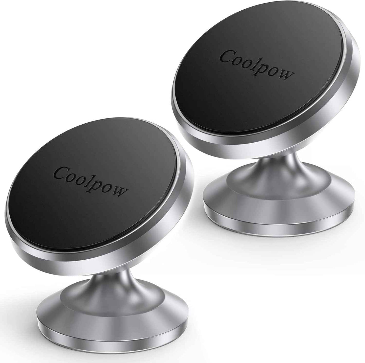 Coolpow【2 Packs 】Magnetic Phone Holder for car【Strong Magnet】phone holders for your car phone holder Mount for Car【4 Metal Plate】Universal Dash cell phone car mount for iphone Samsung car accessories