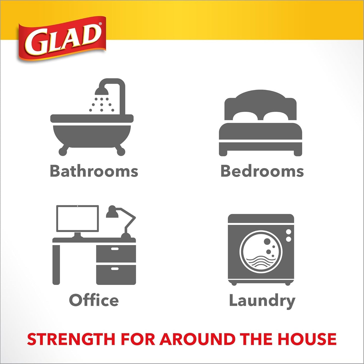 Glad 4 Gallon Small Trash Bags, Febreze Fresh Clean Scent and Quick-Tie Closures, 26 Count