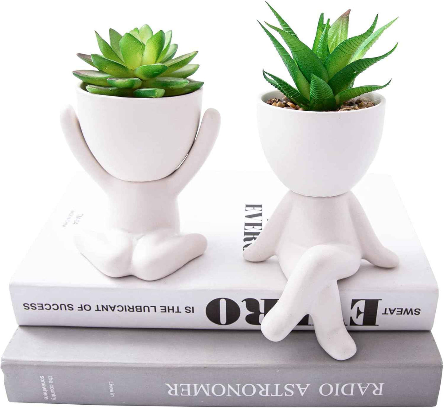 3PCS Cute Artificial Plants Office Decor for Women and Men, Small Fake Plants Decor for Bedroom and Bathroom, Lovely Faux Succulent Desk Decor for Office and Home