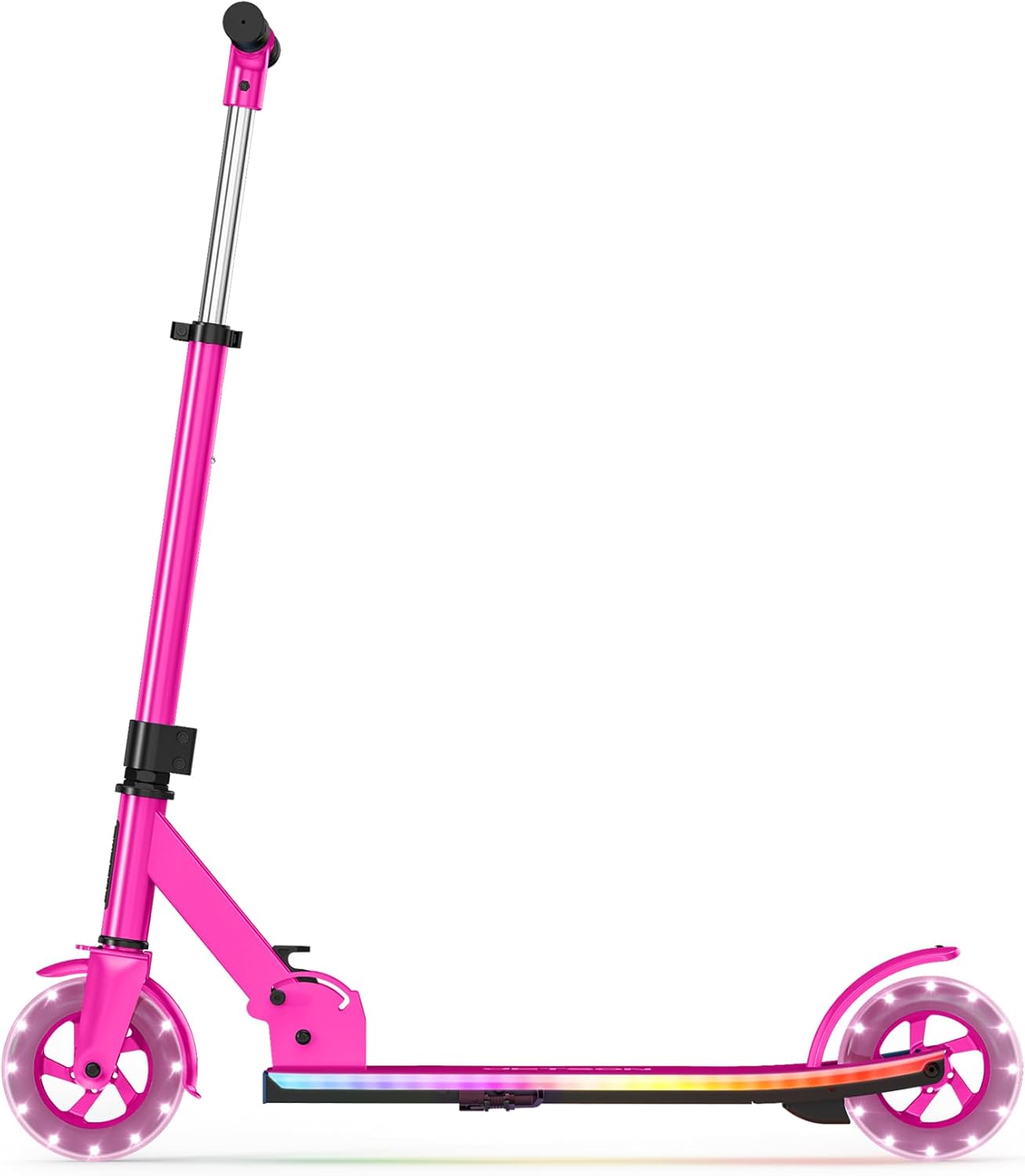Jetson Kids 2-Wheel Light-Up Kick Scooter, LED Lights on Handlebar, Stem, Wheels & Deck, Adjustable Handlebar, Rear Brake, Easy-Folding Mechanism, Ages 5+