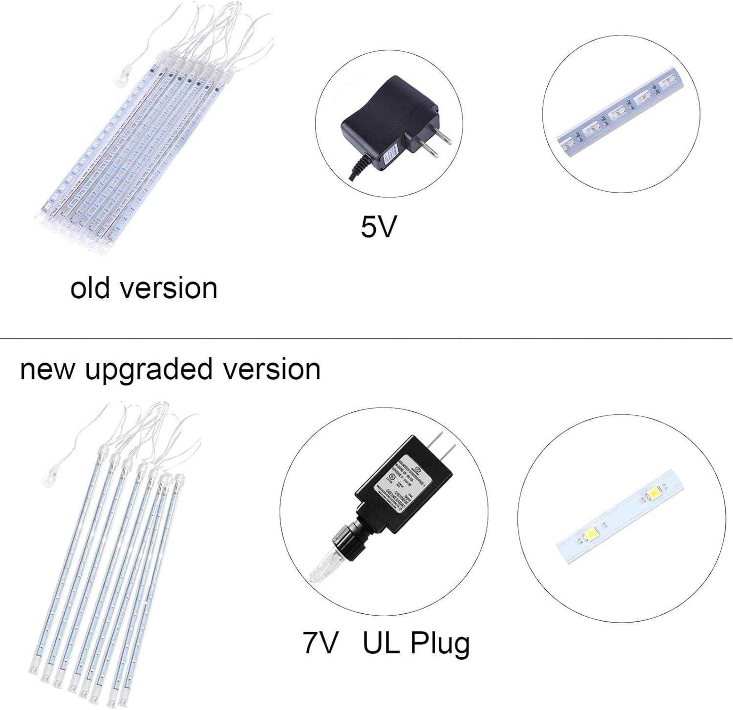 Aukora Christmas Lights Outdoor,LED Meteor Shower Lights 11.8 inch 8 Tubes 192leds Rain Drop Light, Icicle Snow Falling Light for Christmas Tree Halloween Party Holiday Thanksgiving Decoration(Blue)