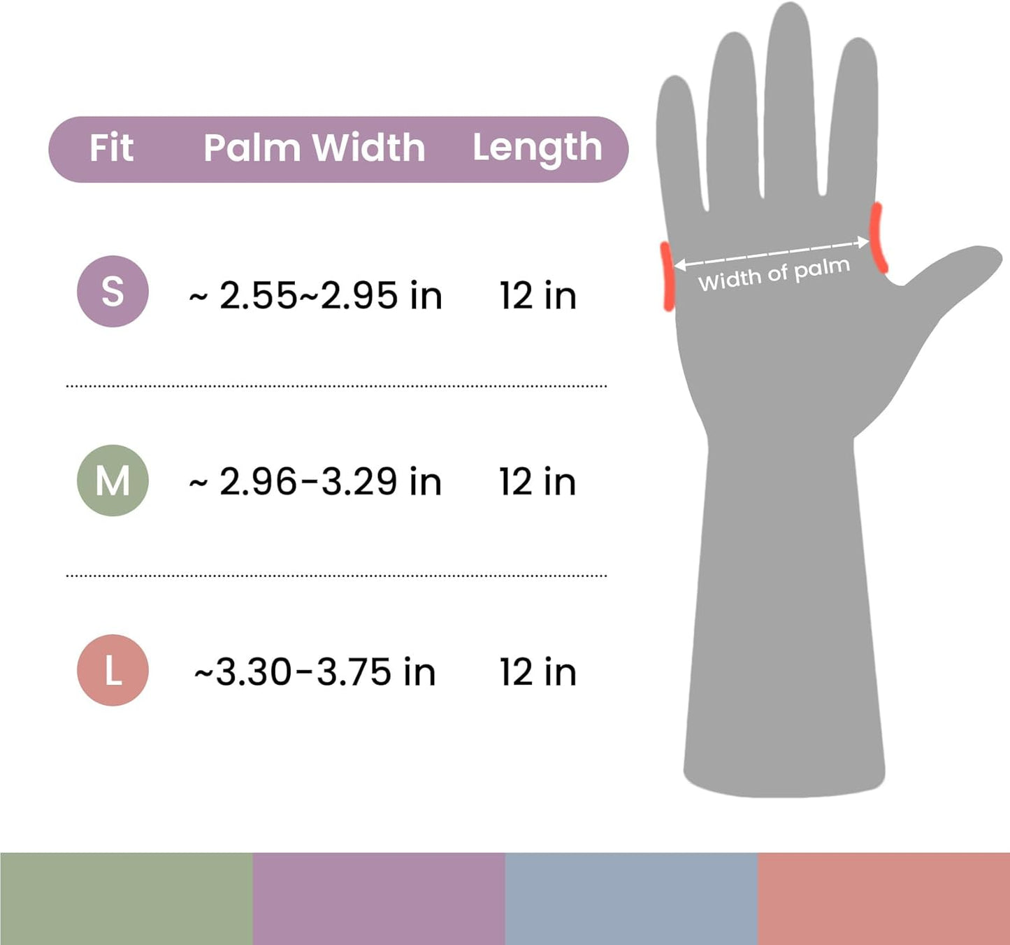 Rubber Cleaning Gloves for Dishwashing, 4 Pairs Reusable Kitchen Gloves with Non-Slip Grip