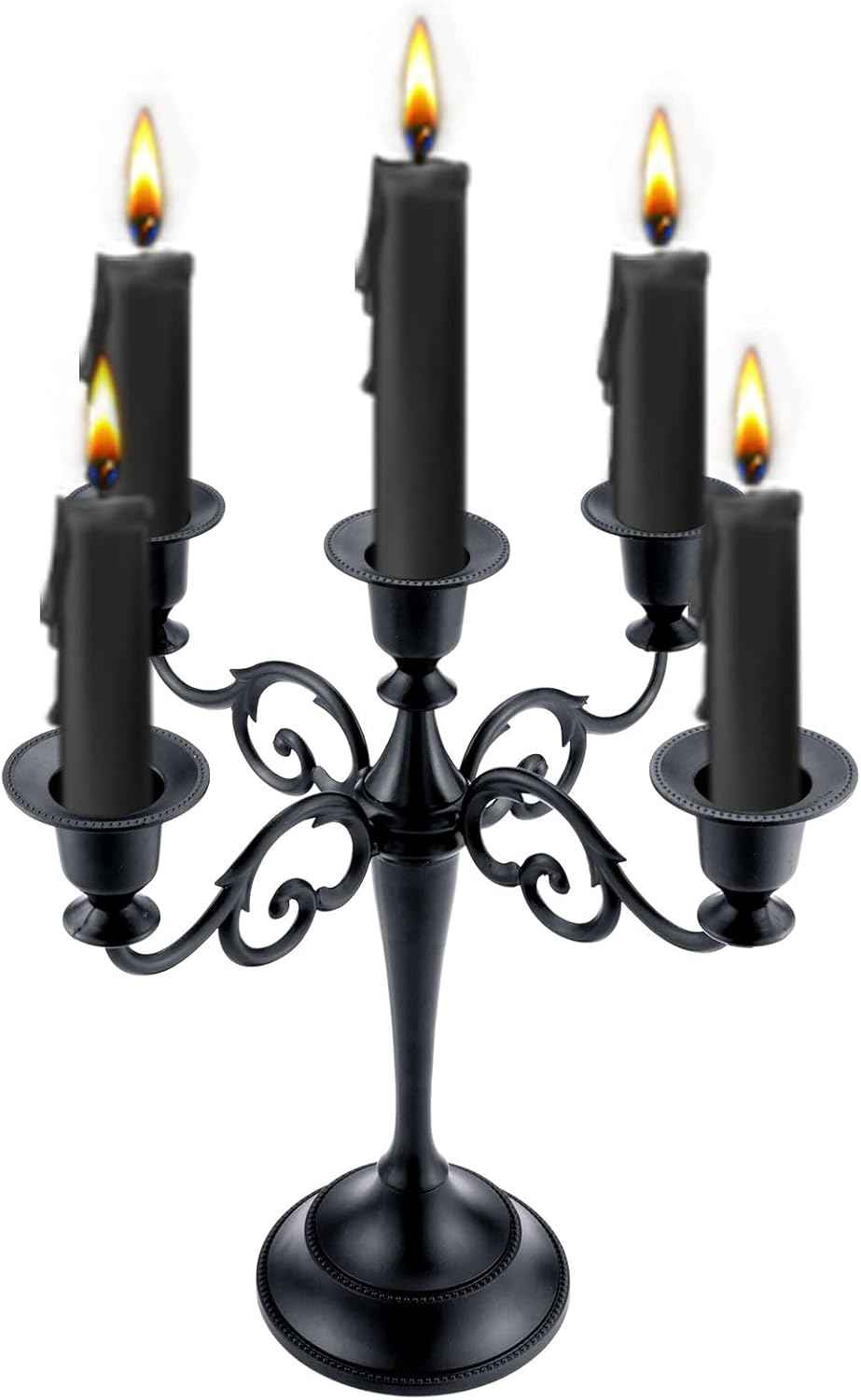 3 Candle Metal Candelabra Candlesticks Holder for Formal Events, Wedding, Church, Holiday DΓ©cor, Halloween β Taper Candle Holder Stand Centerpiece Elegant Decoration Piece for Table,Silver