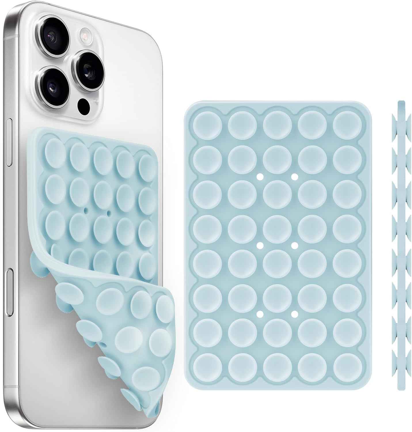 Silicone Suction Cup Phone Case Mount Double Sided, Phone Accessories Hands-Free Strong Grip Holder for Selfies and Videos, Silicon Phone Stand for iPhone and Android Light Pink