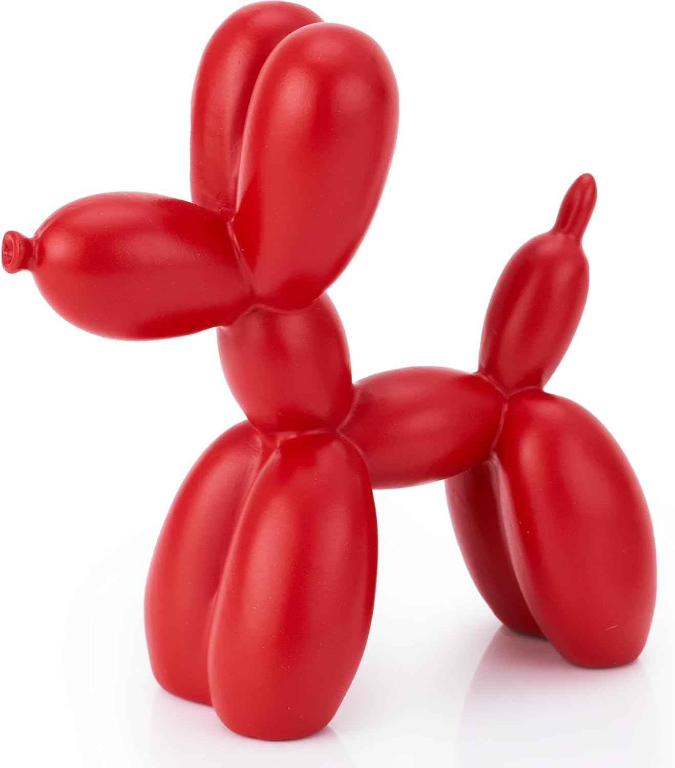 Red Balloon Dog Statue Decor, 4 inch Small Knick Knacks Balloon Dog Animal for Desk Shelf Décor
