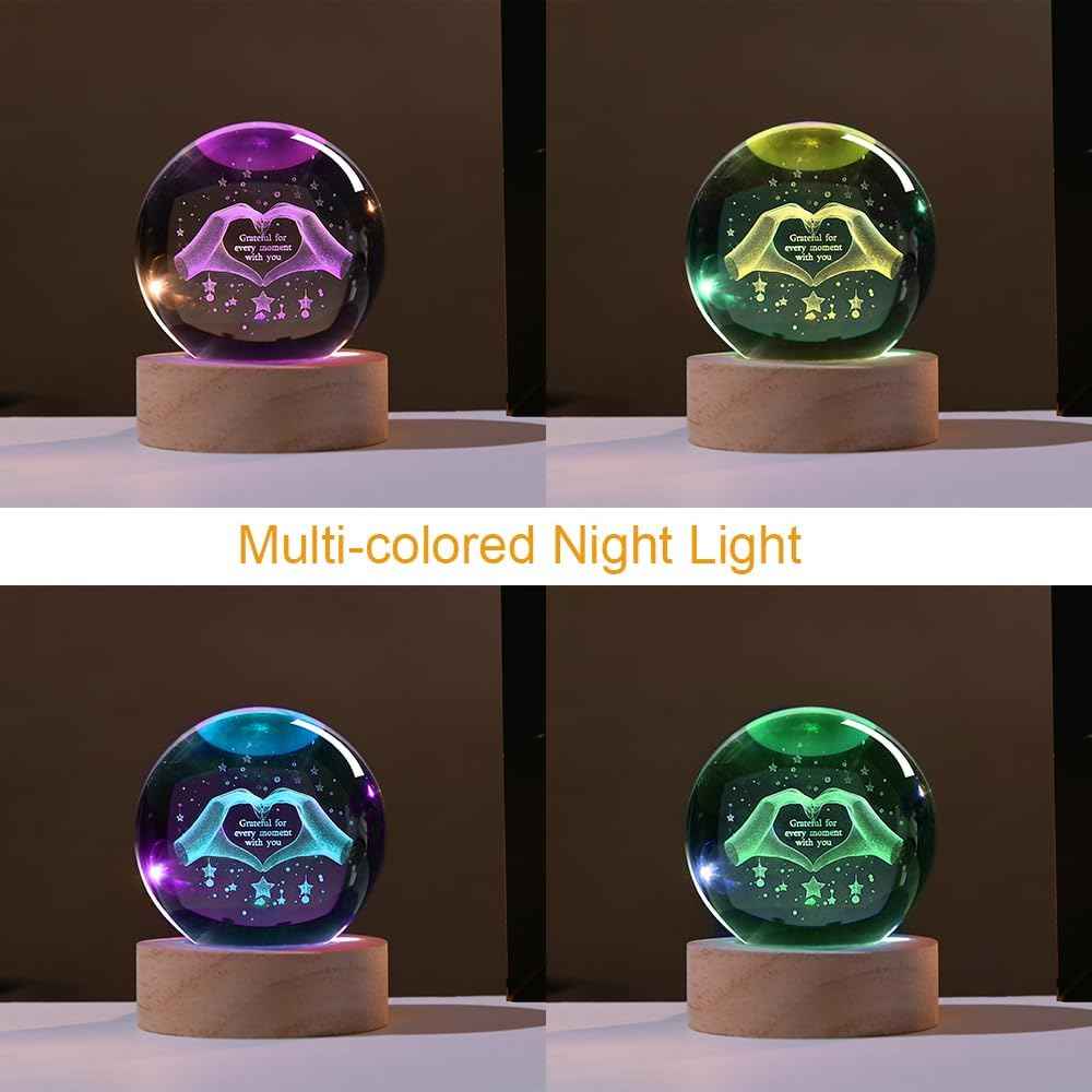 3D Couple Crystal Ball Love Gifts for Her Valentine's Gifts for Women 60mm Glass Romantic Gift for Wife Globe Decor Love Gifts Anniversary Christmas Birthday Gifts