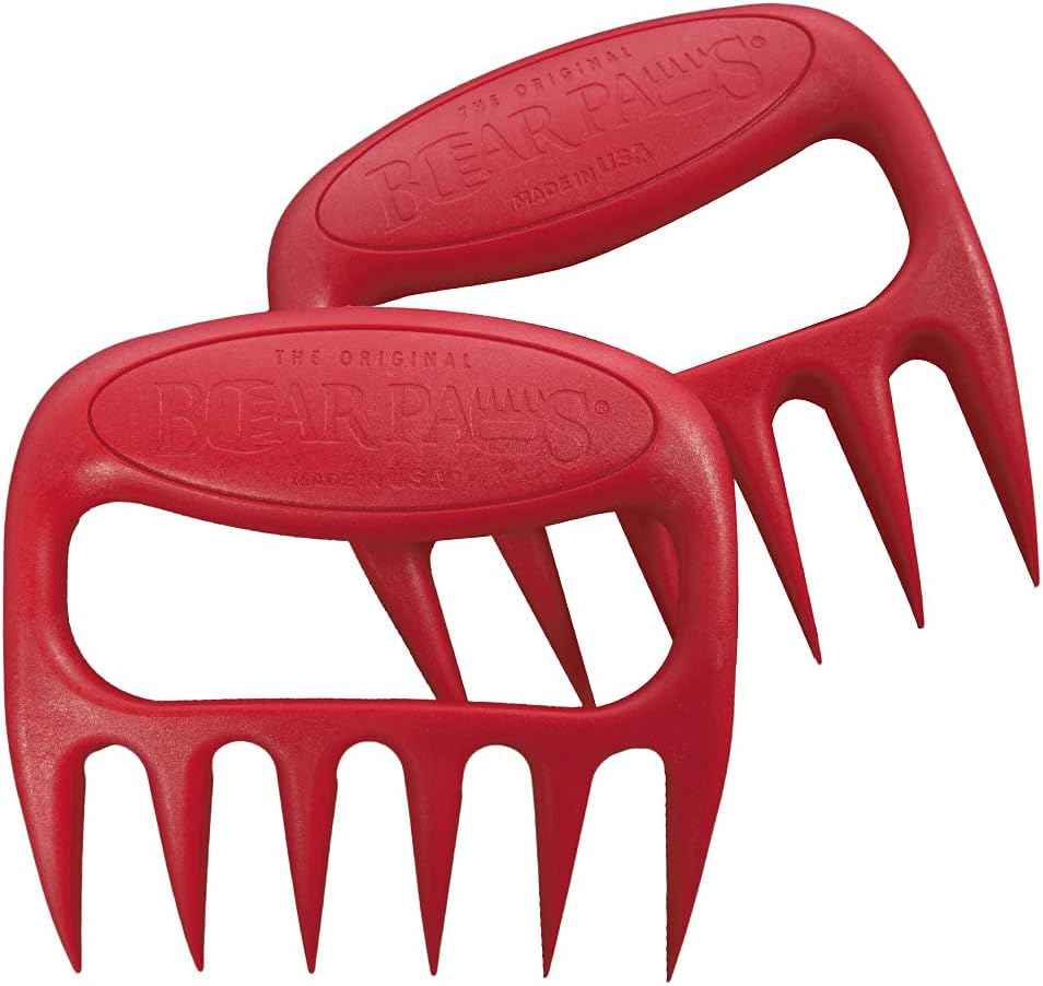 Bear Paws Meat Claws - The Original Meat Shredder Claws for Pulled Pork, USA Made - Easily Lift, Shred, Pull and Serve Pork, Chicken, Brisket and Turkey - Gift for Dad on Father's Day! (Gray)