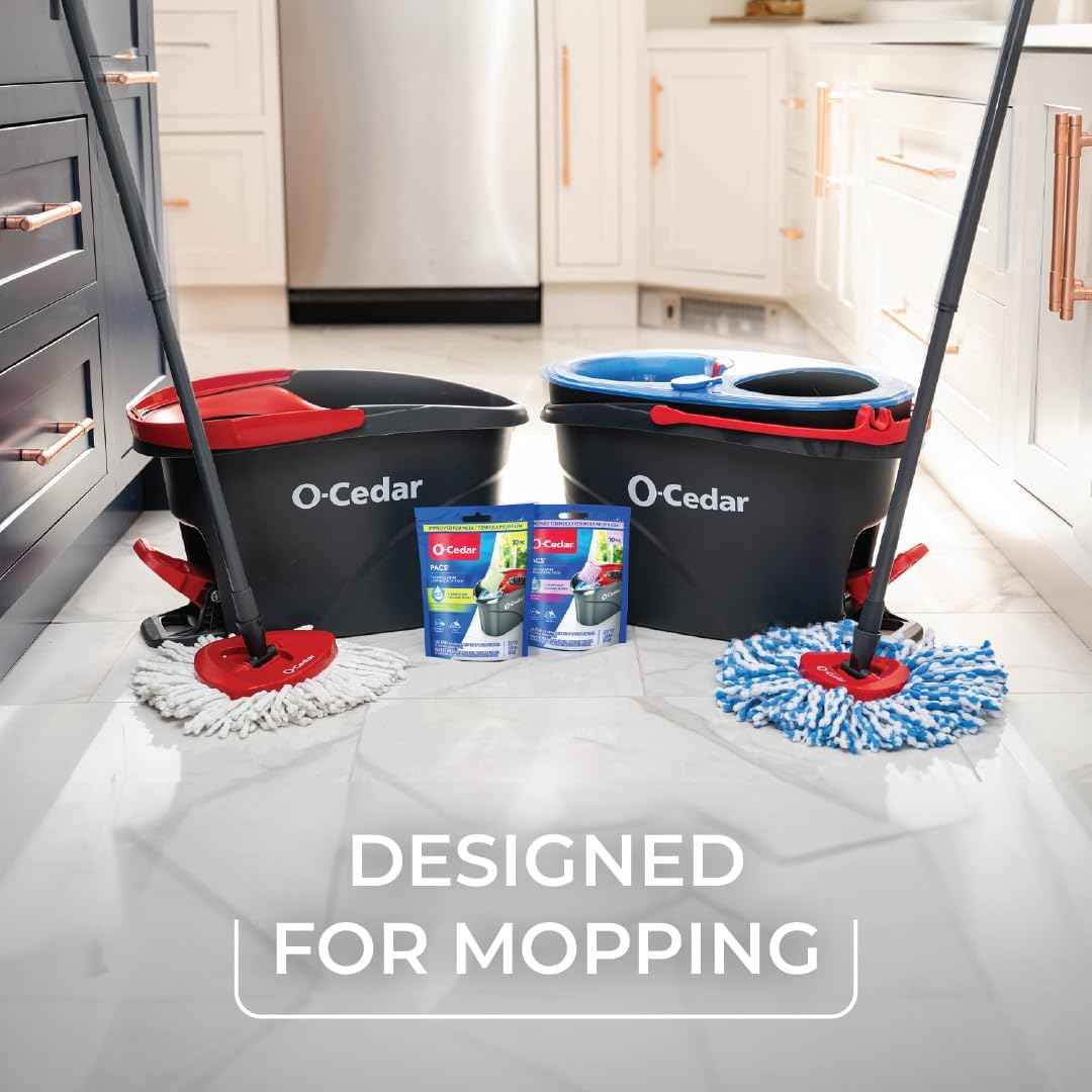 O-Cedar PACS Hard Floor Cleaner, Lavender Scent 10 Count (1-Pack) | Made with Naturally-Derived Ingredients | Safe to Use on All Hard Floors | Perfect for Mop Buckets