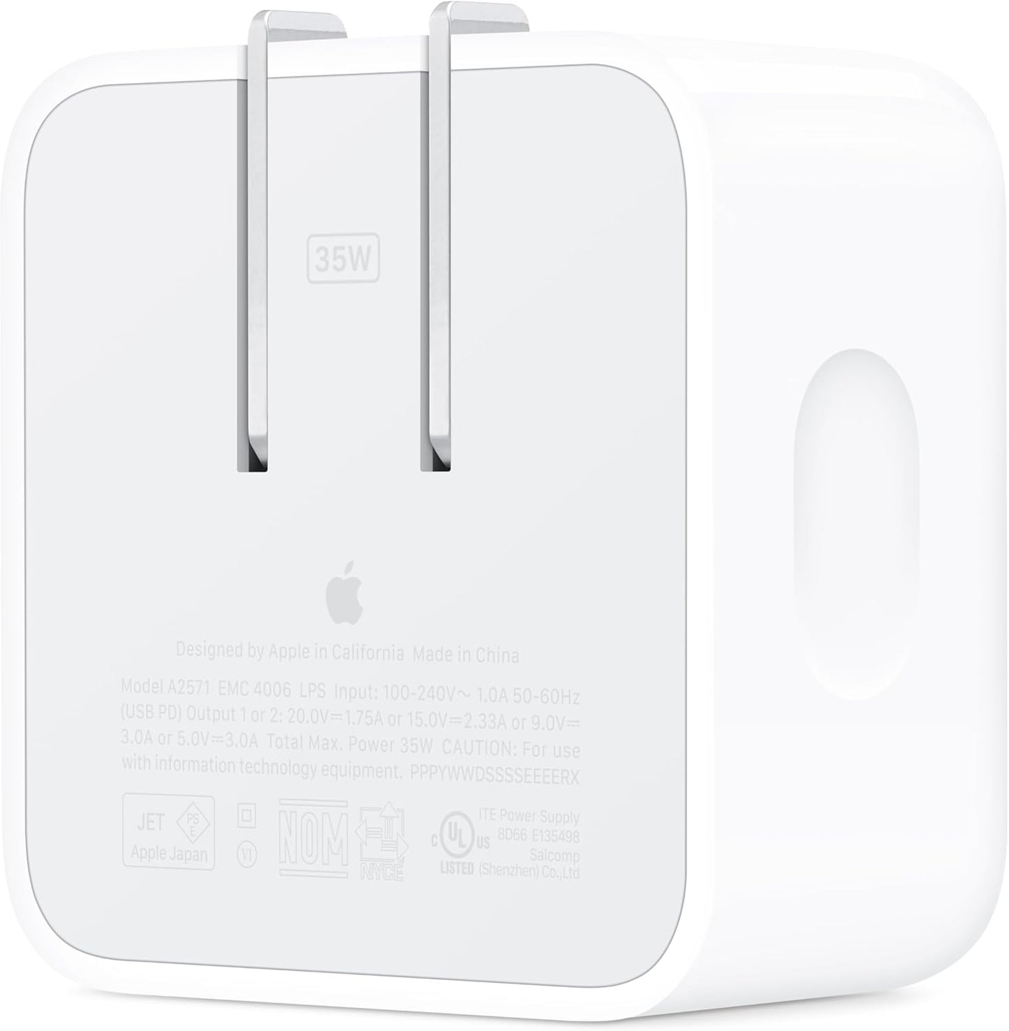 Apple 35W Dual USB-C Port Compact Power Adapter: Fast and Convenient Charging, Type C Wall Charger - Rayz Mart