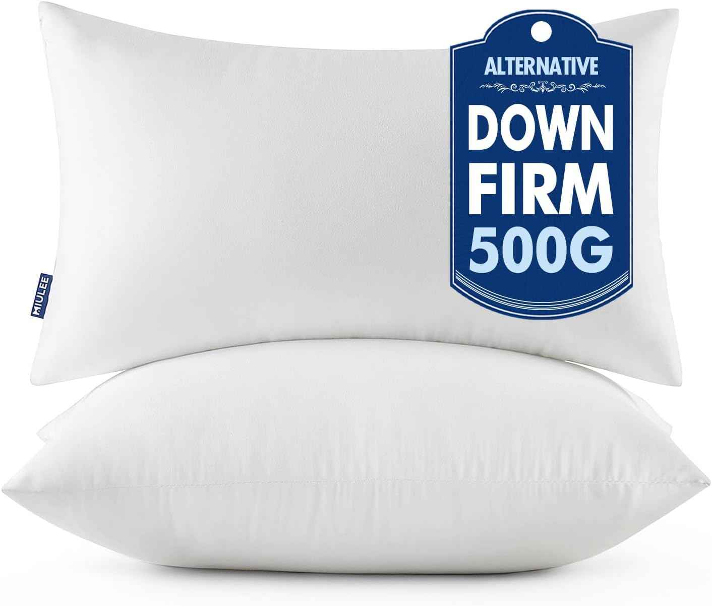 MIULEE Throw Pillows Inserts, Pack of 2 18x18 Inch 100% Virgin Fiber Filling Bed Couch Pillows