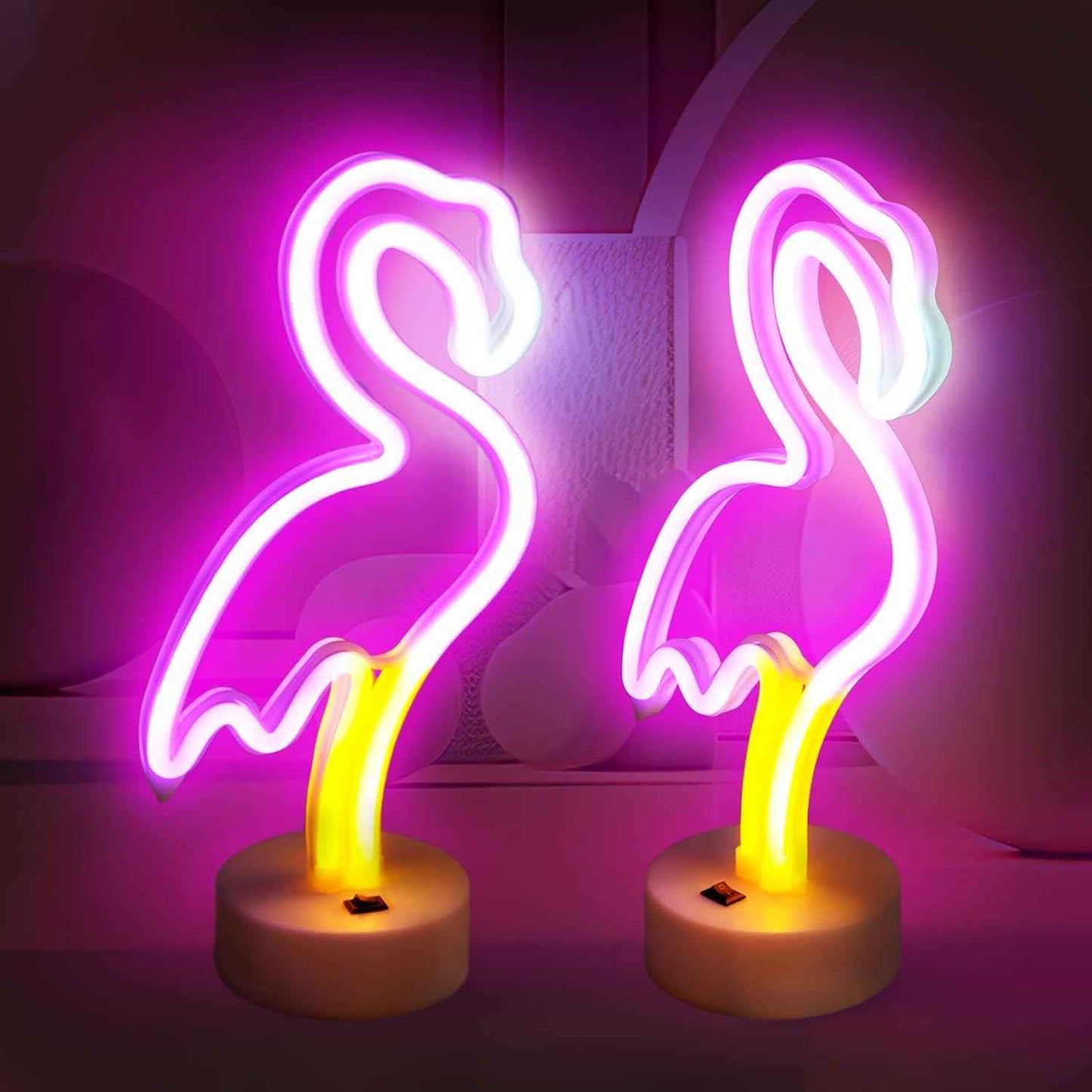 BRIGHTDECK 2 Pack Heart Neon Signs, LED Neon Sign Battery Operated or USB Powered Valentine's Day Decorations, Neon Lights Heart Decor for Valentine's Day Gifts, Wedding, Party, Pink Room Decor