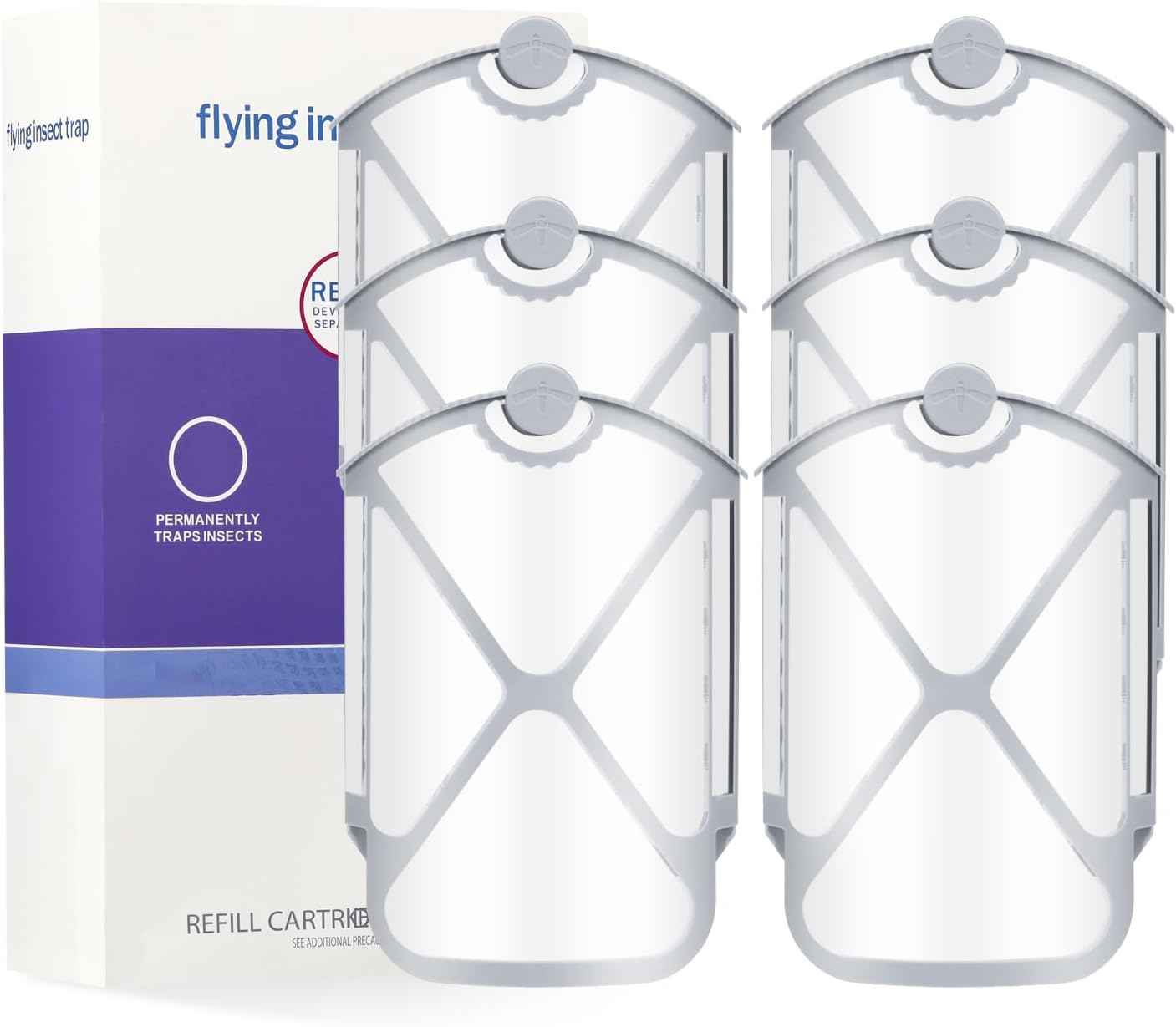 2 Flying Insect Traps & 2 Cartridges - Compatible with ZEVOM364A Refill - Plug in Fruit Fly Trap for Indoor - Bug Catcher for Gnats, House & Fruit Flies - Use in Any Room (2 Device & 2 Cartridges)