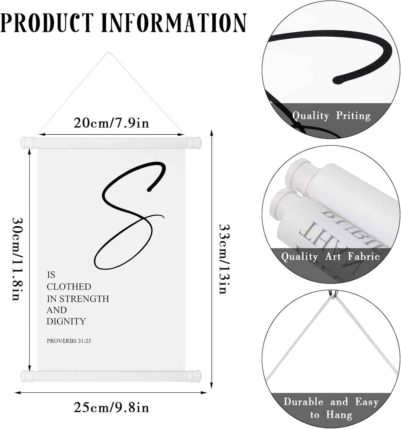 3 Pcs Woman Bible Verses Wall Art Inspirational Quotes Saying Christian Scripture Biblical Framed Decor with Verse Proverbs 3:15 Motivational Quotes for Nursery Home Office, 7.9 x 11.8 Inches(Simple)